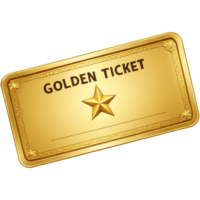 A Golden Ticket with a Star emoji