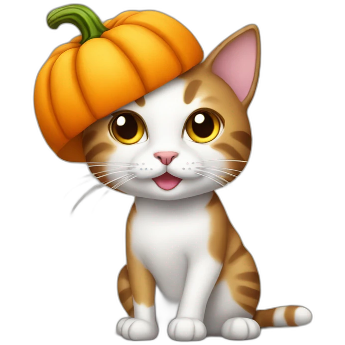 cat with pumpkin hat emoji