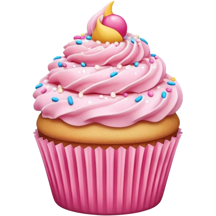 Cupcake with pink icing emoji