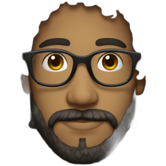 black-curly-long-hair-beard-buff-artist-glasses emoji