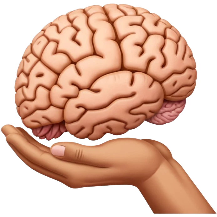 🧠🫴🏻 emoji