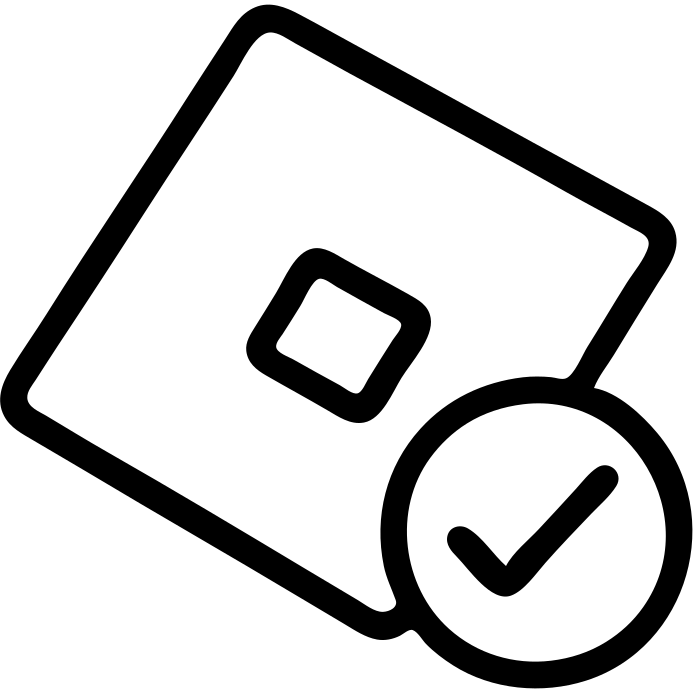 Roblox verification badge with checkmark emoji