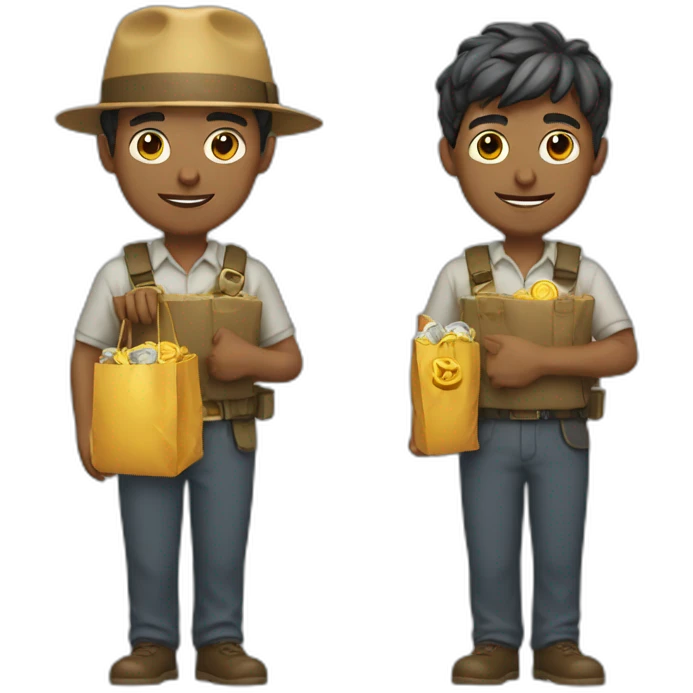 Man with loot emoji