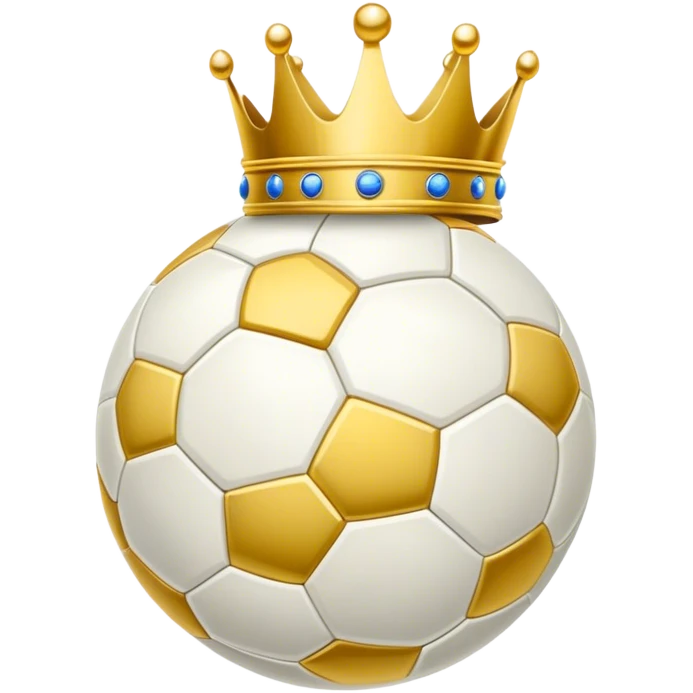 Fußball mit einer Krone oben drauf emoji