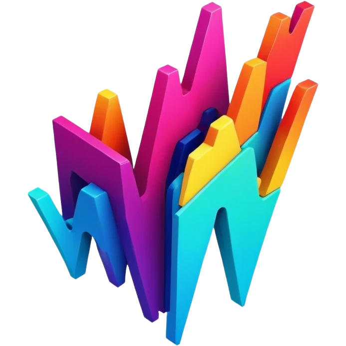 Glitch art, pixelated abstract shape, distorted lines, bright colors, minimalistic, on a white background, simple, clean, no extra details. emoji