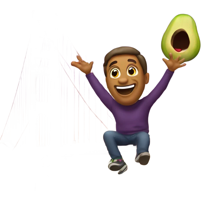 Man with eggplant jumping off the Golden Gate Bridge  emoji
