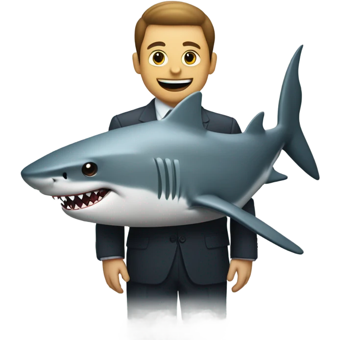Shark boring human  emoji