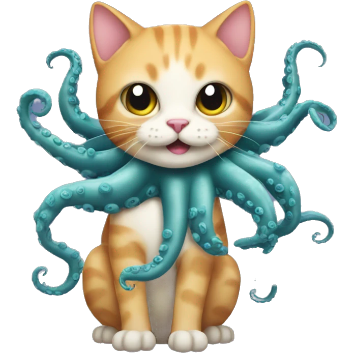 Cat with octopus arms emoji