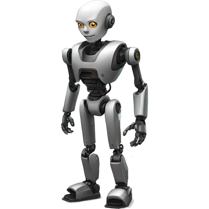 a modern style robot.Dont give bald head.It should be attractive.I need full body robo from head to legs emoji