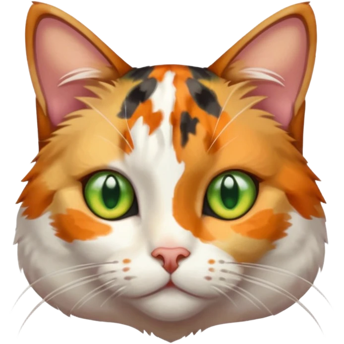 full body anxious looking colourful patchy calico tabby cat emoji