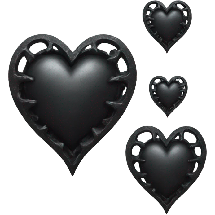 gothic black iron heart emoji
