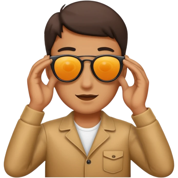 Confusing pulling sunglasses down emoji