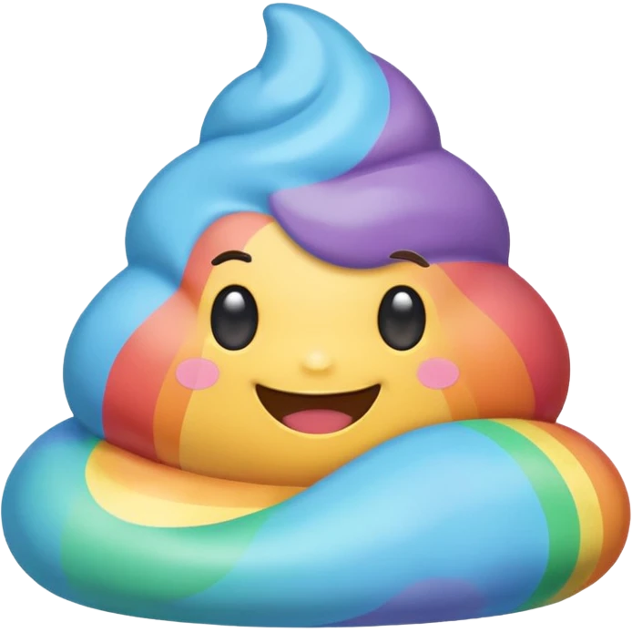 blue rainbow colors kawaii poop emoji