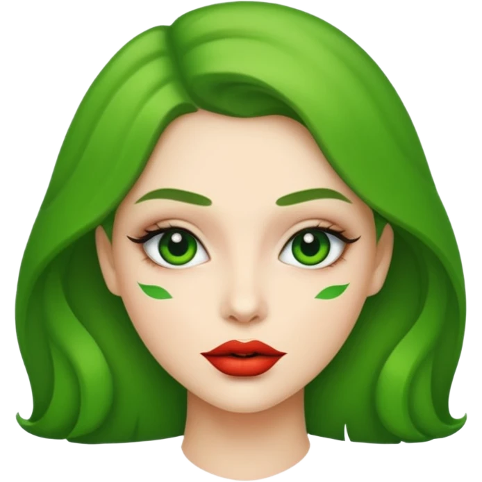 woman with greenlips emoji