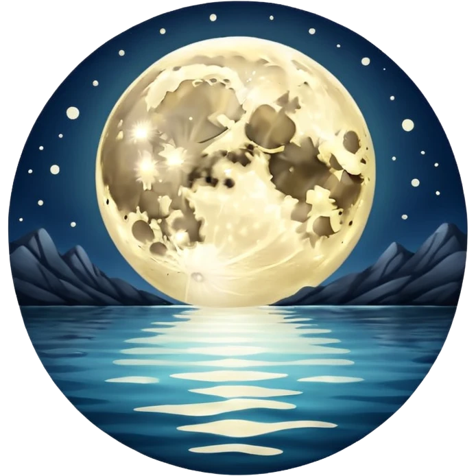 full moon over water emoji
