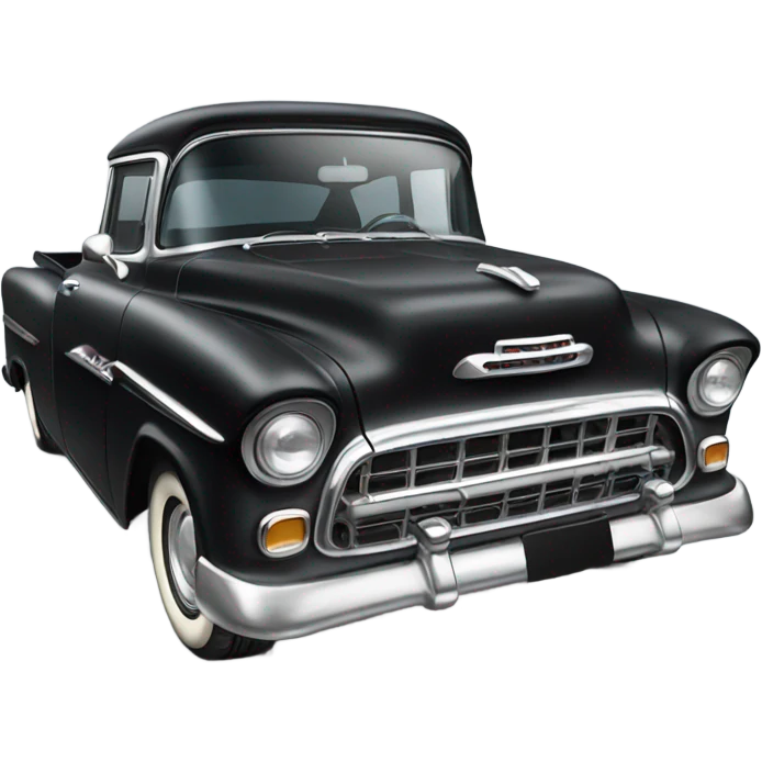 Black 55 Chevy with blower emoji