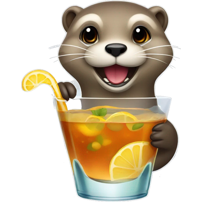 Loutre qui boit un cocktail emoji