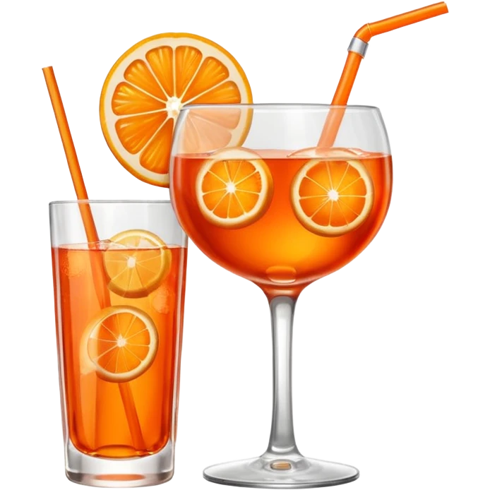 Aperol spritz with straw emoji
