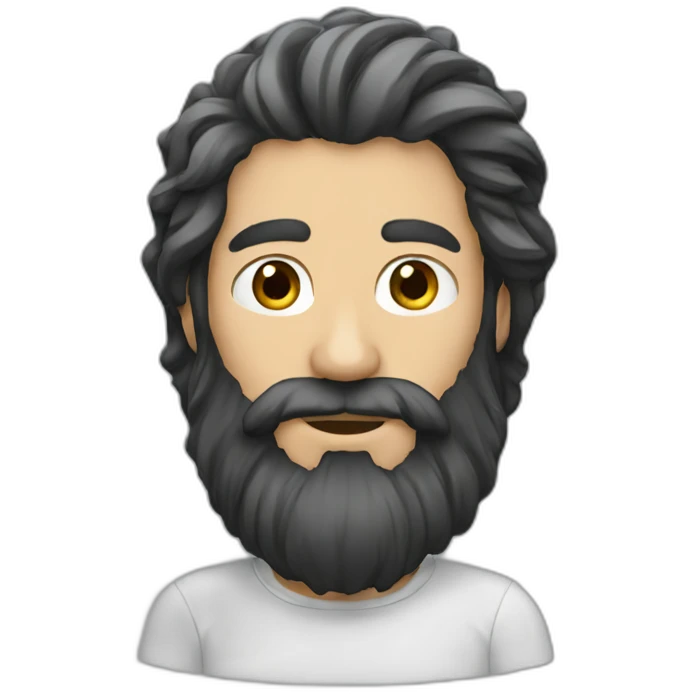 man long hair and long beard beard emoji