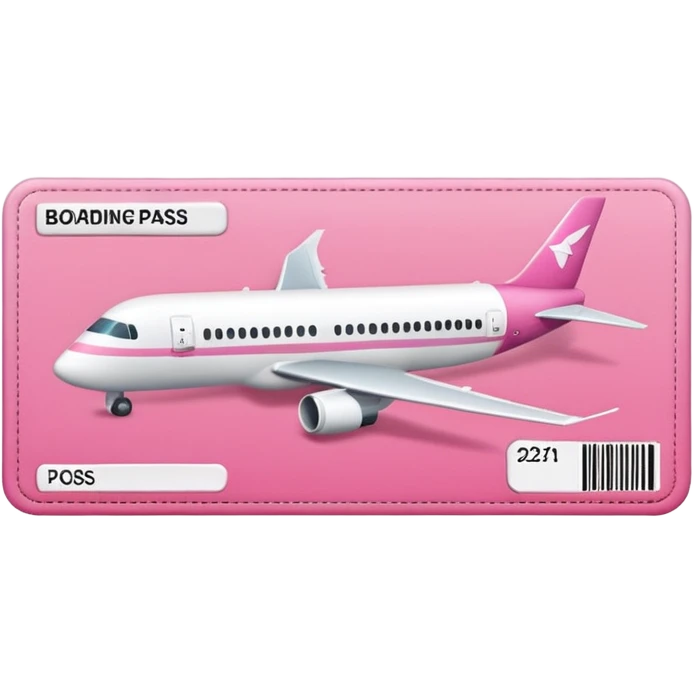 pink boarding pass airplane emoji