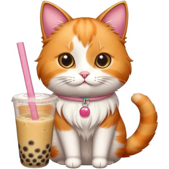 cat with bubble tea emoji