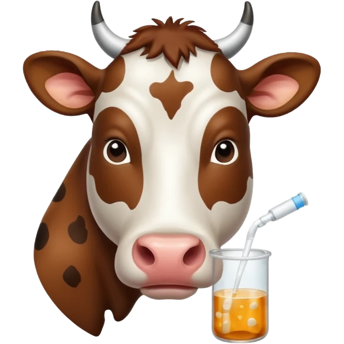 Коровка пьёт лекарства emoji