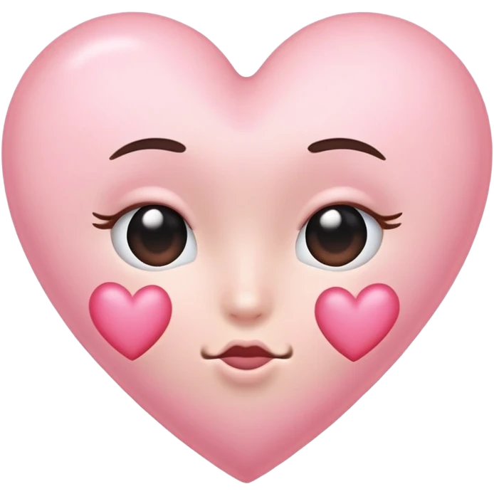 light pink heart making kissy face emoji