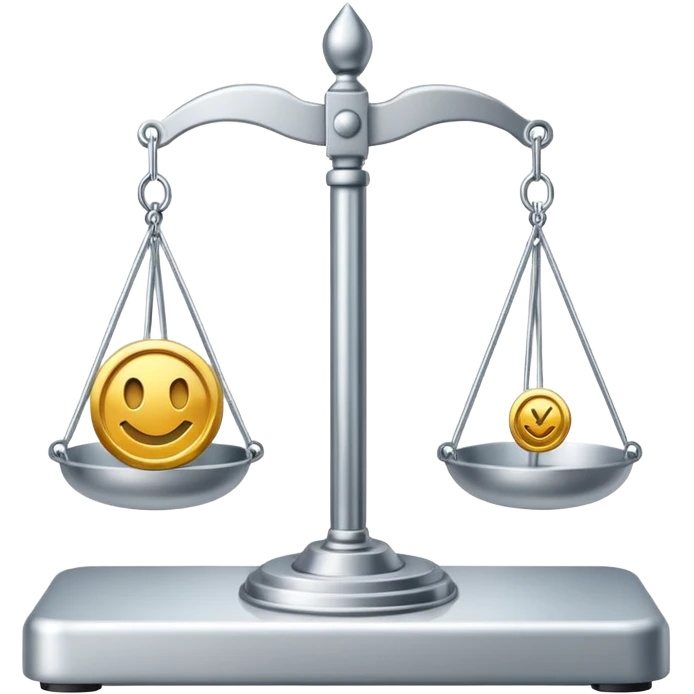 scale with a check mark emoji
