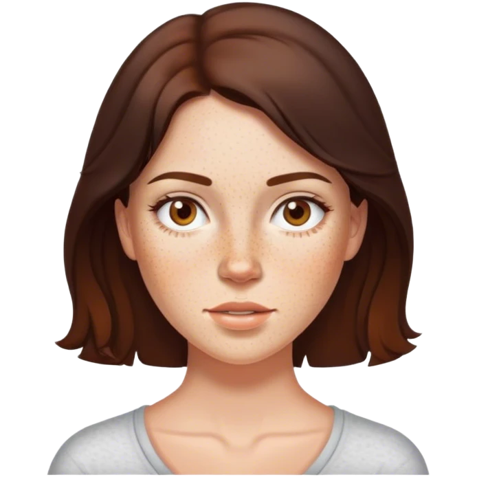 brunette with freckles emoji