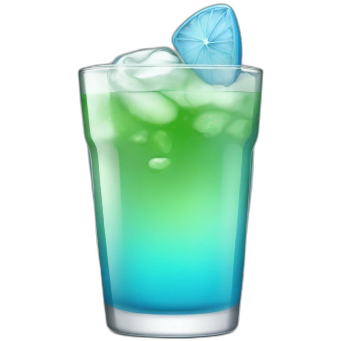 Un verre avec une boisson bleue emoji