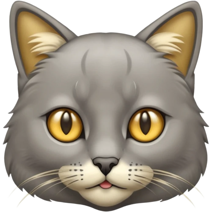 graue fluffige katze brittisch lang haar graue nase süß emoji