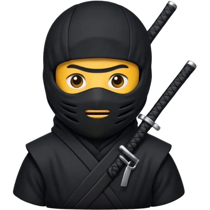 Black Ninja emoji with MB written on it emoji