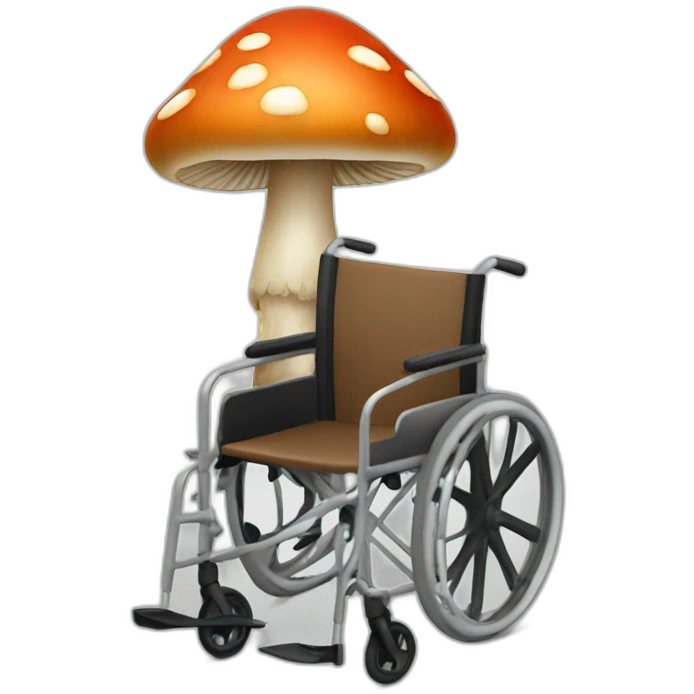 Mushroom sitting on a wheelchair emoji