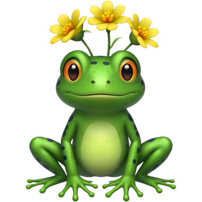 frog with flowers emoji