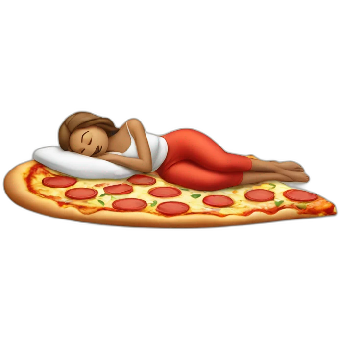 wife napping on pizza emoji