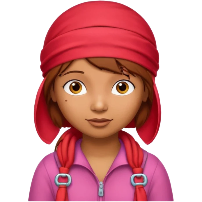 i want an emoji that shows dora the explorer with a red durag on, and next to her there are word that spell SYBAU emoji
