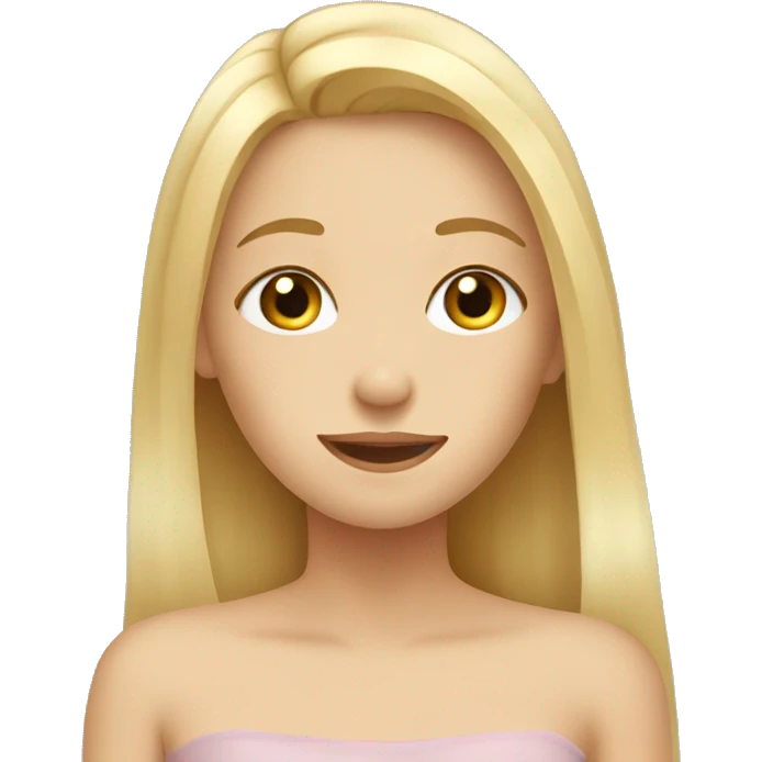 Blonde Long haired girl washes her face emoji