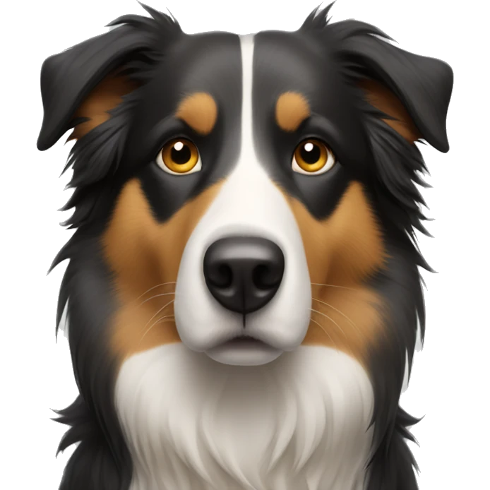 border collie mix staring blankly emoji