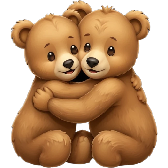 Two bears hugging  emoji