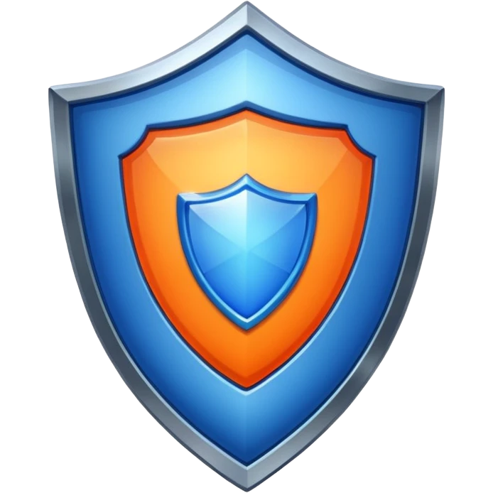 glitter blue and orange shield emoji