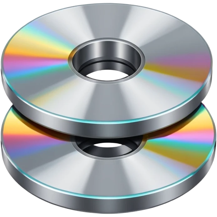 two metal computer disks emoji