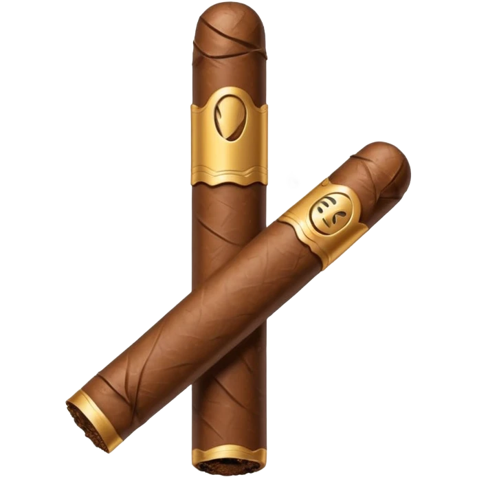 Emoji-style cigar icon, dark brown wrapper, subtle smoke, minimalistic, clean silhouette, metal details, no gold details emoji