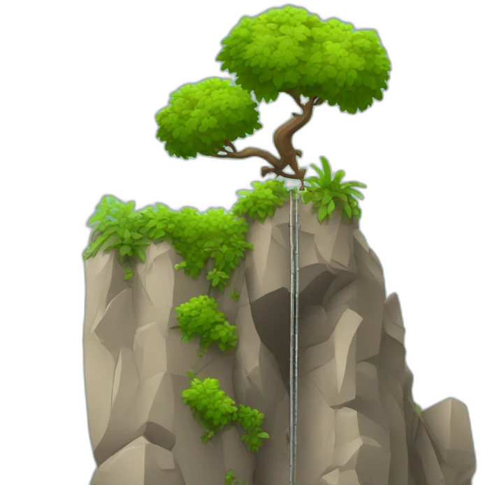 Cliff climbing with some vegetation emoji