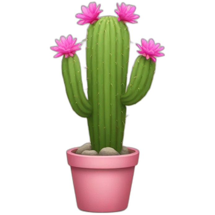 Pink cactus emoji