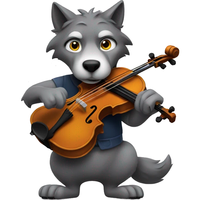 Wolf playing the violin emoji