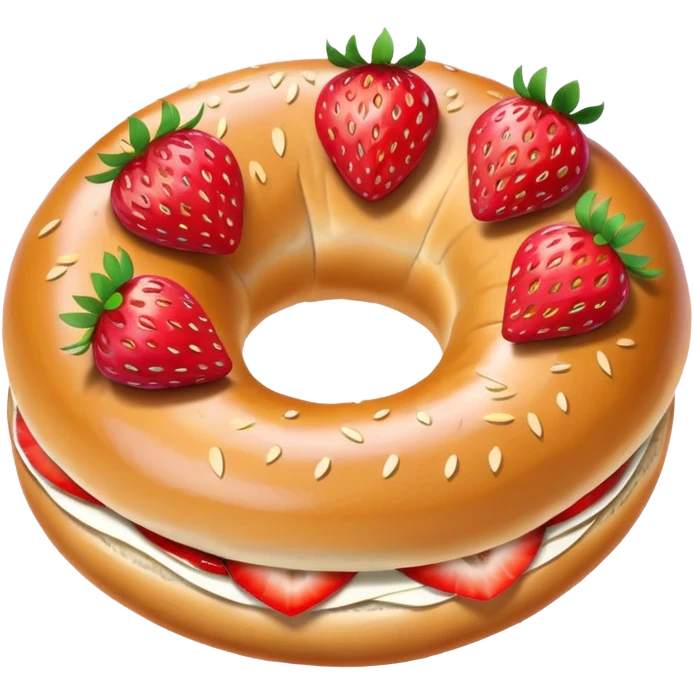 Bagel with strawberry’s  emoji