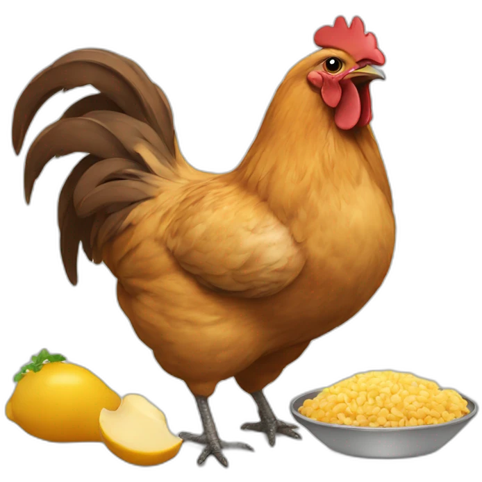 gallina comiendo emoji