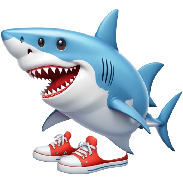 Shark wearing shoes emoji
