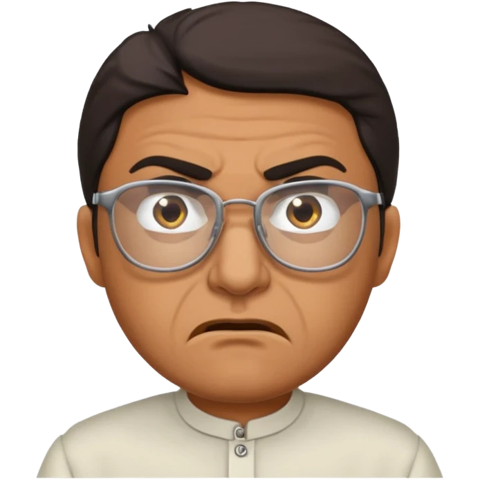 Árabe enojado con lentes emoji