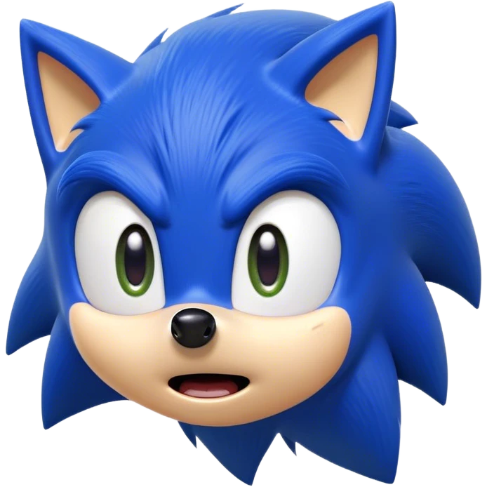 Sonic with a suprised face emoji
